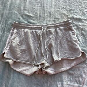 Gray Cotton Sweat Shorts with Pockets